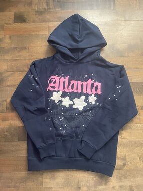 Navy Atlanta Sp5der Hoodie MEDIUM